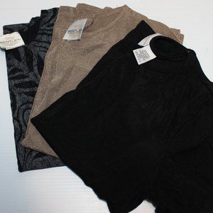 Lot 3- Bentley Short Sleeve Top Black Taupe Print